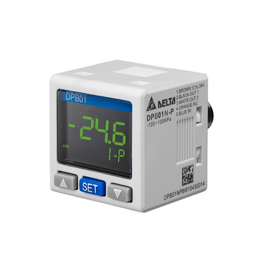 Nyomás szab. - 1/8" PT, P tart. -1 ~ 1Bar, kimenet NPN , Táp 24VDC Nyomás szab. - 1/8" PT, P tart. -1 ~ 1Bar, kimenet NPN , Táp 24VDC