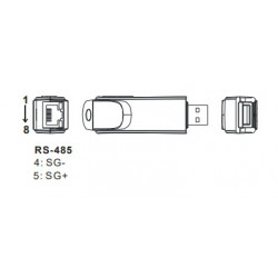 átalakító RS485~USB, 75~11520 bit/sec., USB A-type/RJ45 csatlk.