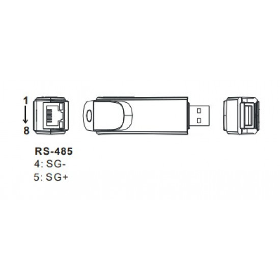 átalakító RS485~USB, 75~11520 bit/sec., USB A-type/RJ45 csatlk.