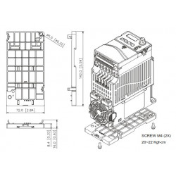 DIN sin adapter - VFD-E frekiváltóhoz, VFD002E21A, VFD004E21A, VFD004E43A