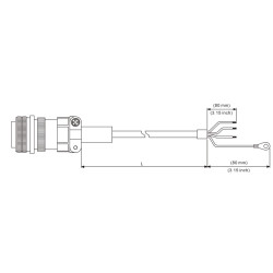 Fékes Tápkábel - 3 méter 1,5 kW-tól  ECMC szervomotorokhoz