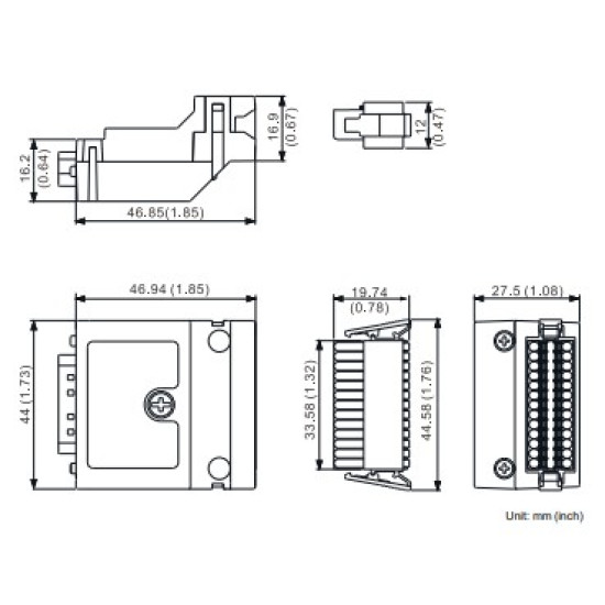 Gyorscsatlakozó CN1 komm. adapter ASD-B3-M -F -E szervohajtáshoz