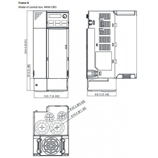 Kábelvezeto tálca - MS300 / MH300  D méretu frekiváltóhoz (Frame D)