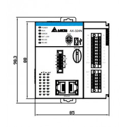 PLC CPU - 16 DI / 8 DO NPN, 8 Mbyte, Ethernet/IP 1G port, Modbus,USB, 200kHz PWM