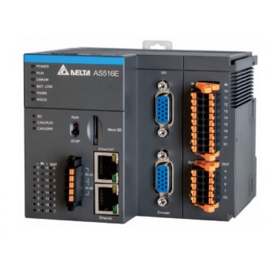 PLC CPU - 32x Teng. vez.P2P,NPN,1xEtherCAT / Ethernet / CANopen,Modbus TCP,1xUSB