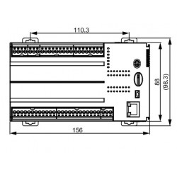 PLC CPU - 64k 16DI/16DO NPN, 1xEthern,2xRS-485,1xUSB,1xMicroSD,CAN komm.