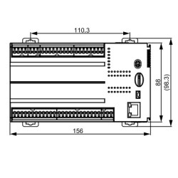 PLC CPU - 64k 16DI/16DO Relé, 1xEthern,2xRS-485,1xUSB,1xMicroSD,CAN komm.