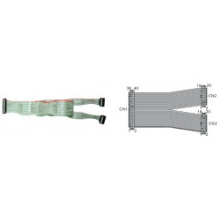 PLC kábel - I/O kifejtő kábel külső terminálhoz (MIL csatlak.) 1m, IDC40 / 2x20