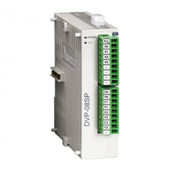 PLC modul - 4 Digitális Bemenet / 4 Digitális Kimenet Tranzisztor PNP, 24VDC PLC modul - 4 Digitális Bemenet / 4 Digitális Kimenet Tranzisztor PNP, 24VDC
