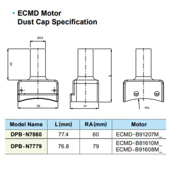 Porvédő bekötési terminálra - ECMD-B91207M szervomotorhoz