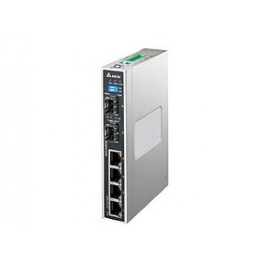 Switch - PoE 4x port 10/100/1000, PoE+ 36~57 VDC 30W, 2x port SFP, Táp 48~57 VDC