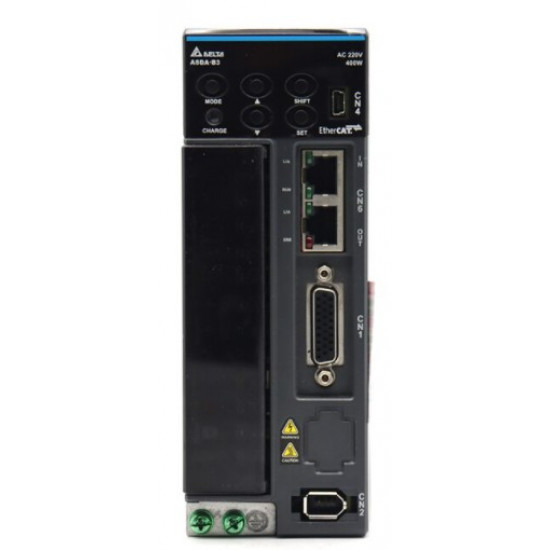 Szervohajtás - 3kW, EtherCAT vezérlés, 99 prog. pozíció, 230V 3Fázis 16,7A, STO Szervohajtás - 3kW, EtherCAT vezérlés, 99 prog. pozíció, 230V 3Fázis 16,7A, STO