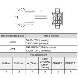 Tápcsatlakozó fékes - 200V-os szervohajtásokhoz, driver oldali 750W-ig (0807)