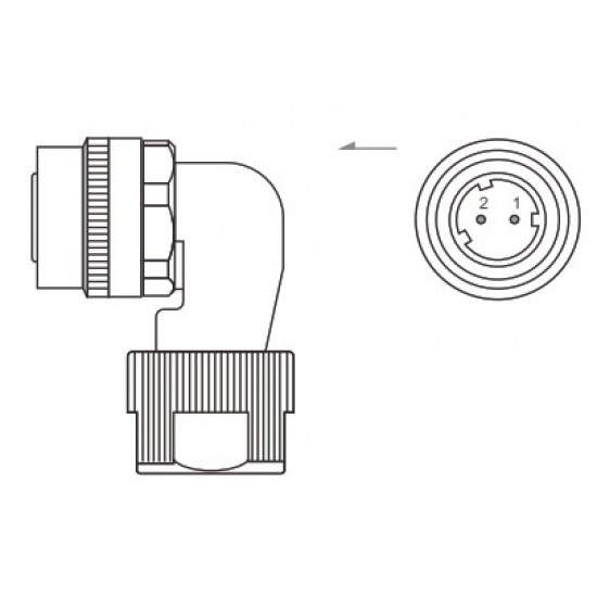 Tápcsatlakozó fékes 90°-os - Szervomotor oldali ECM-B3 és ECM-A3  (1010~1830-ig)