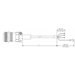 Fékes Tápkábel - 3 méter 1,5 kW-tól  ECMC szervomotorokhoz