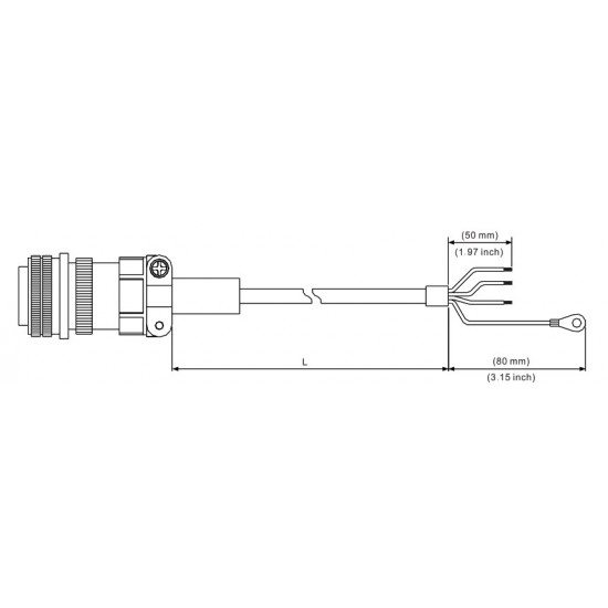 Tápkábel - 3 méter 1 - 1,5kW-ig  ECMC motorhoz (1010~1315)