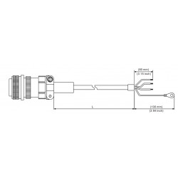 Tápkábel - 3 méter 2~3kW (1820~1830) ECMC szervomotorokhoz