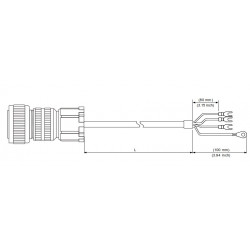 Tápkábel - 3 méter 2~3kW-ig  ECM-B3 / ECM-A3 Szervomotorokhoz (1820~1830)