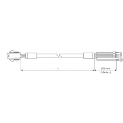 Tápkábel - 3 méter 750W-ig ECM-A3 / ECM-B3 motorokhoz (0401~0807), 220V 1Fázis