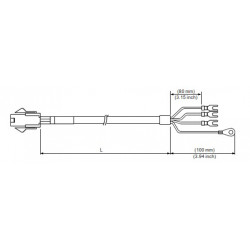 Tápkábel - 5 méter, 750W-ig  ECM-B3 és ECM-A3 Szervomotorokhoz (0401 ~ 0807)