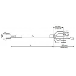 Tápkábel fékes - 3 méter 750W-ig  ECM-B3 és ECM-A3 Szervomotorokhoz (0401~0807)