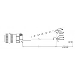 Tápkábel fékes - 5 méter 2~3kW (1820~1830) ECMC szervomotorokhoz