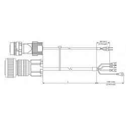 Tápkábel fékes - 5 méter 2~3kW-ig  ECM-B3 / ECM-A3 Szervomotorokhoz (1820~1830)