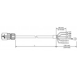 Tápkábel fékes IP67 - 3 méter 750W-ig  ECM-B3 / ECM-A3 Szervomotorhoz(0401~0807)