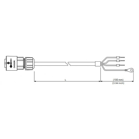 Tápkábel IP67 - 3 m 750W-ig ECM-A3 / ECM-B3 motorokhoz (0401~0807) 220V 1Fázis Tápkábel IP67 - 3 m 750W-ig ECM-A3 / ECM-B3 motorokhoz (0401~0807) 220V 1Fázis