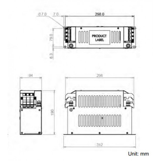 Zavarszuro - 220A  230V 3Fázis, VFD150C23A, VFD185C23A, VFD220C23A Frekihez