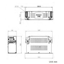 Zavarszűrő - 50A  400V 3Fázis, VFD075..110..150C43A / CP43A Frekvenciaváltóhoz
